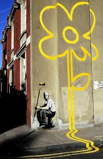 Gatukonst av den kände artisten Banksy