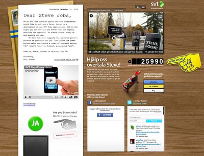 SVT Play kampanjsida dearstevejobs.com