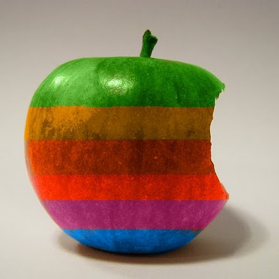 Apple retro logo på äpple