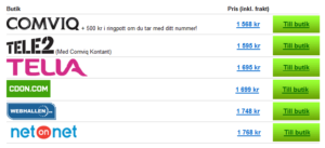 Affiliate-länkar i version med gröna knappar