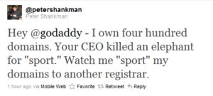 Bojkott av GoDaddy via Twitter