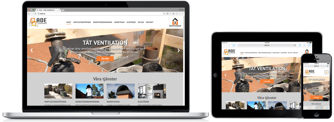 ADE Installationer WordPress-hemsida